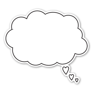 Thinking bubble that comes from the heart