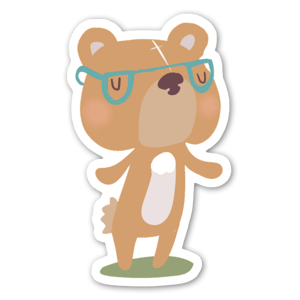 A cute bear in deep thought.
