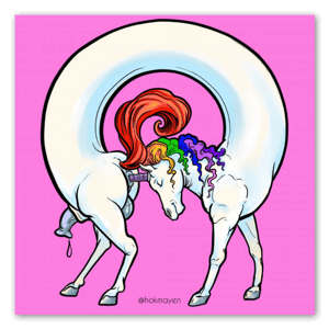 Born one lovely Pride Month, this magically fabulous creature came to manifest self love in us all.
Bask in the glorious rainbow-orus glow and give yourself a hug.
