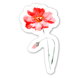 A painted flower in bloom.