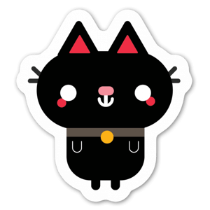 A cute black pet cat.