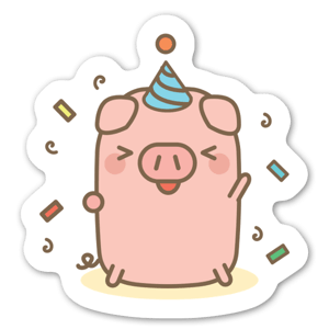 A cute pig having a fun time.