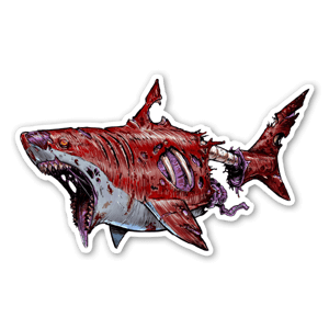 As if sharks weren't scary enough already!
1 of 5 ZomBshark designs
collect them all to be the coolest kid in town :)