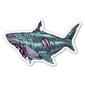 As if sharks weren't scary enough already!
1 of 5 ZomBshark designs
collect them all to be the coolest kid in town :)