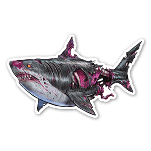 As if sharks weren't scary enough already!
1 of 5 ZomBshark designs
collect them all to be the coolest kid in town :)