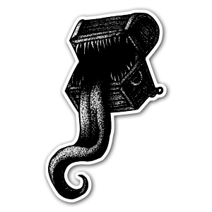 Original fan art ink illustration of the Dark Souls Mimic