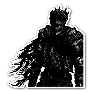 Original fan art ink illustration of the Soul of Cinder from Dark Souls