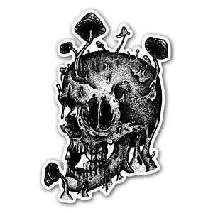 Original ink illustration of my Shroomskull design