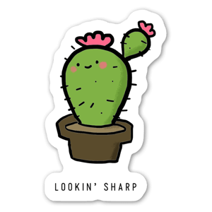 A cute cartoon cactus.