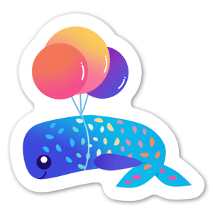 Whale travelling with its balloon!
