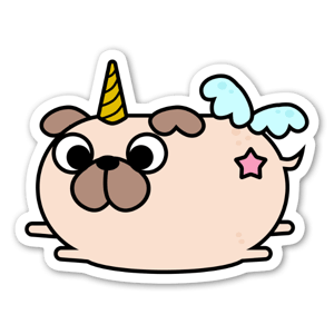 A magical unicorn pug.
