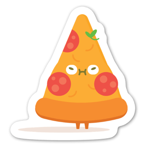 A pizza slice, with an attitude.