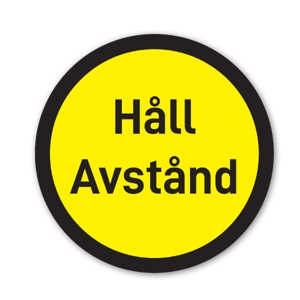 Rund håll avstånd-dekal