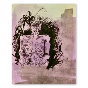 InkTober fish creature, Halloween, creepy, monster, cool, frightening, illustration,