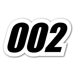 Stickers with 002 for racing