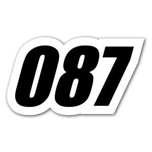 Racing stickers with the number 087