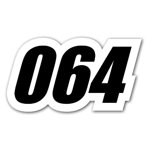 064 number as a racing sticker