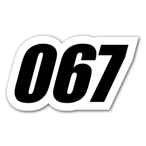 067 number as a racing sticker