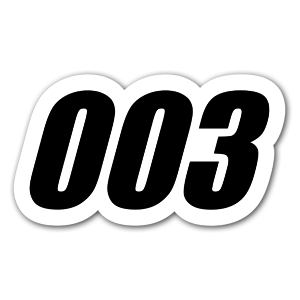 Stickers with the number 003