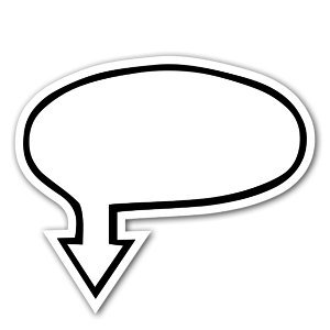 Speech bubble with an arrow as a sticker