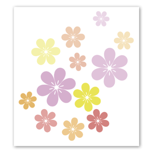 Beautiful flowers in different colours as stickers