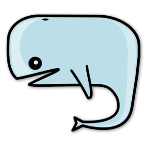 Order this cute cartoon whale as a sticker