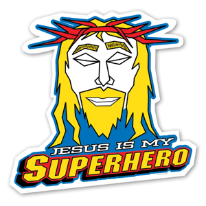 Jesus is my superhero sticker made by The Artist Grimm