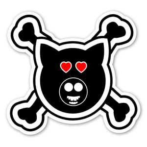 Pig stickers made by Artist Grimm