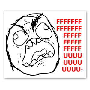 Meme Epic rage guy sticker