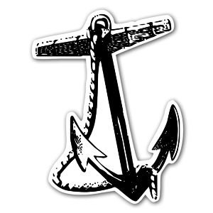 An old school anchor with rope sticker