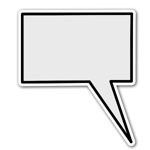 A regular square speech bubble as a sticker