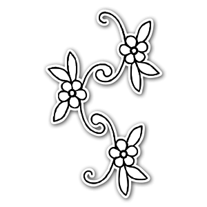 Three cute flowers as stickers