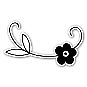 Simple black flower ornament