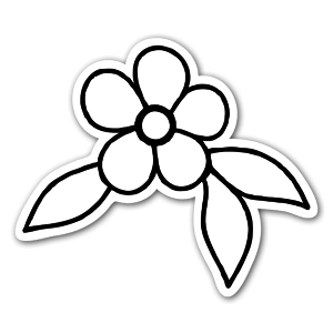 Simple flower ornament as a sticker