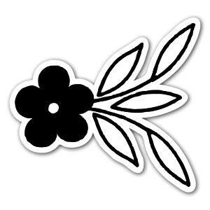 Black flower ornament as a sticker