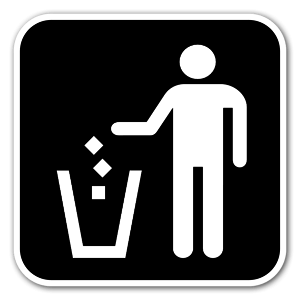Throw your rubbish in the bin decal 