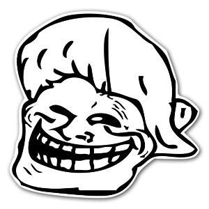A rage face with a lot of hair, funny stickers!