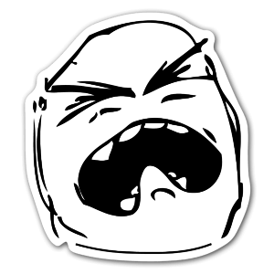 A sticker with a crying meme