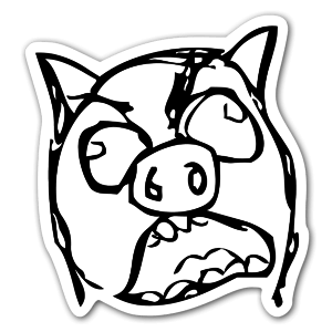 Ugly stickers with the piggy face