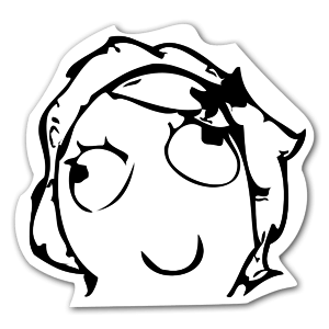 Sweet girl as a rage face sticker