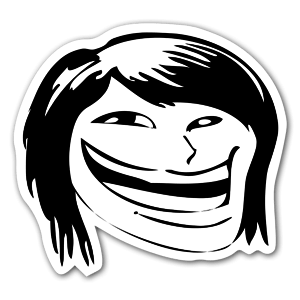 Memes Happy hair face troll stickers