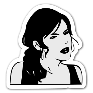 Memes Girl in black and white decals