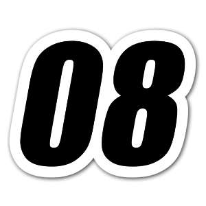 08 Racing Number as a sticker