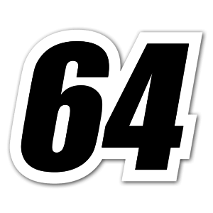Number 64 as a racing sticker 