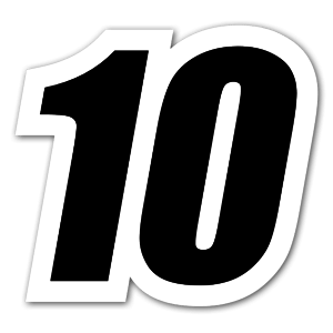 Racing number 10 as a sticker
