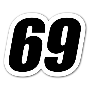 69 Racing number as a sticker