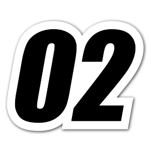 Stickers with the number 02