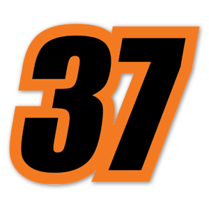 Orange and black 37 sticker