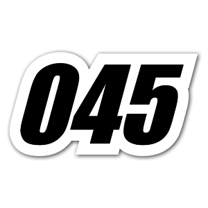 Stickers with the number 045