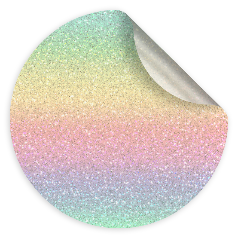 One round custom pixie dust sticker material icon